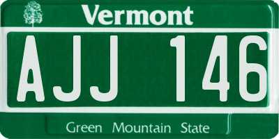 VT license plate AJJ146