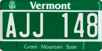 VT license plate AJJ148
