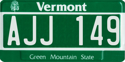 VT license plate AJJ149