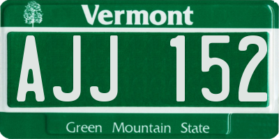 VT license plate AJJ152