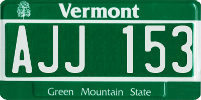 VT license plate AJJ153