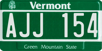 VT license plate AJJ154