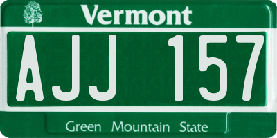VT license plate AJJ157