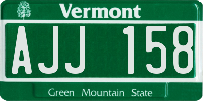 VT license plate AJJ158