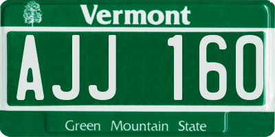 VT license plate AJJ160