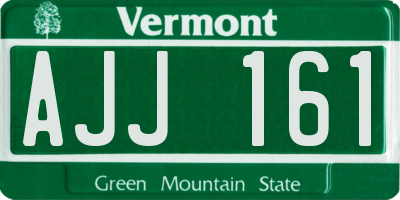 VT license plate AJJ161