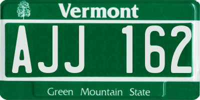 VT license plate AJJ162