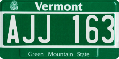 VT license plate AJJ163