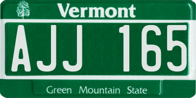 VT license plate AJJ165