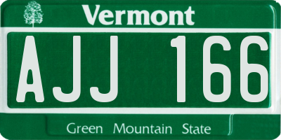 VT license plate AJJ166