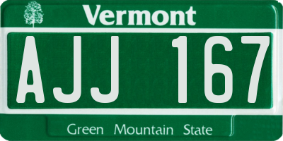 VT license plate AJJ167