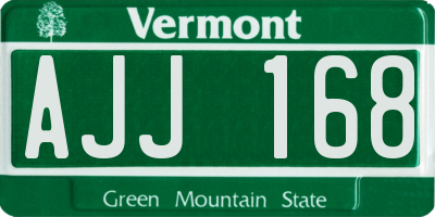 VT license plate AJJ168