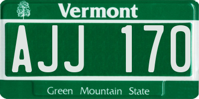 VT license plate AJJ170