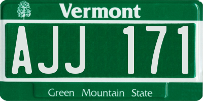 VT license plate AJJ171