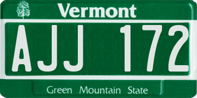 VT license plate AJJ172