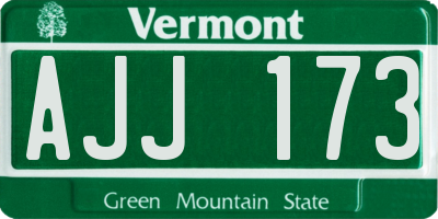 VT license plate AJJ173