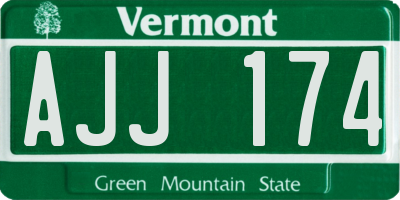 VT license plate AJJ174