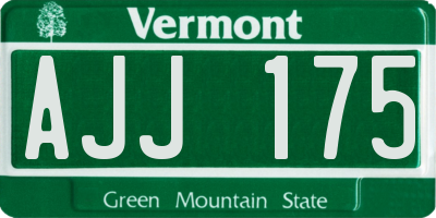 VT license plate AJJ175