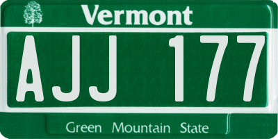 VT license plate AJJ177