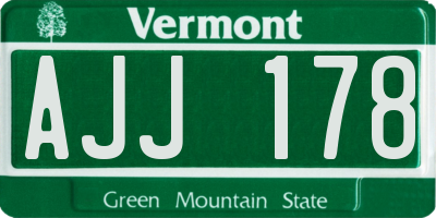 VT license plate AJJ178