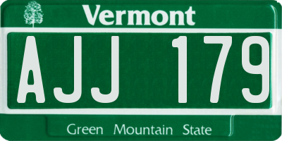 VT license plate AJJ179