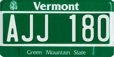 VT license plate AJJ180