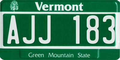 VT license plate AJJ183
