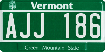 VT license plate AJJ186