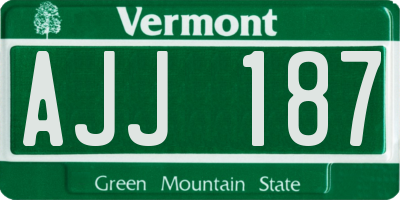 VT license plate AJJ187