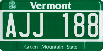 VT license plate AJJ188
