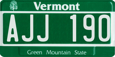 VT license plate AJJ190