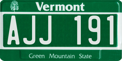 VT license plate AJJ191