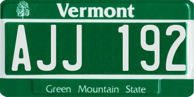 VT license plate AJJ192