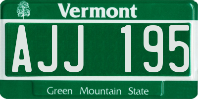 VT license plate AJJ195