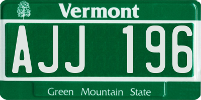 VT license plate AJJ196