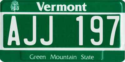 VT license plate AJJ197