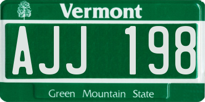 VT license plate AJJ198