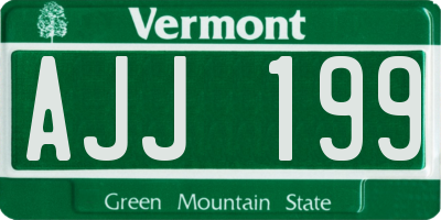 VT license plate AJJ199