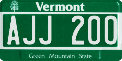VT license plate AJJ200