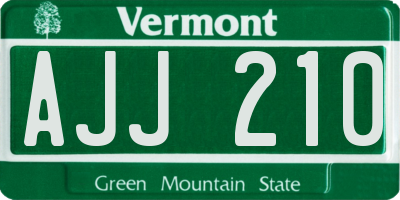 VT license plate AJJ210
