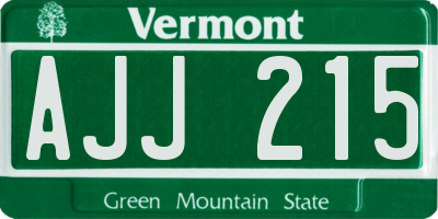 VT license plate AJJ215