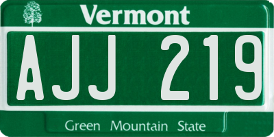 VT license plate AJJ219