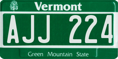 VT license plate AJJ224