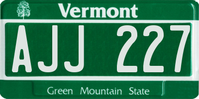 VT license plate AJJ227