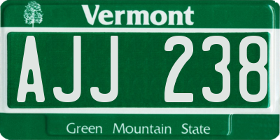 VT license plate AJJ238