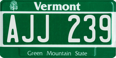 VT license plate AJJ239