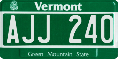 VT license plate AJJ240