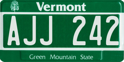 VT license plate AJJ242