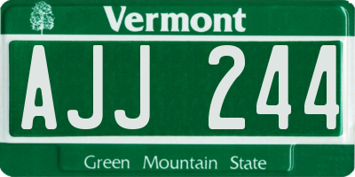 VT license plate AJJ244
