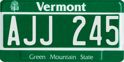 VT license plate AJJ245